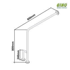 Barra de Apoio Aço Inox Piso Parede Direita WOG