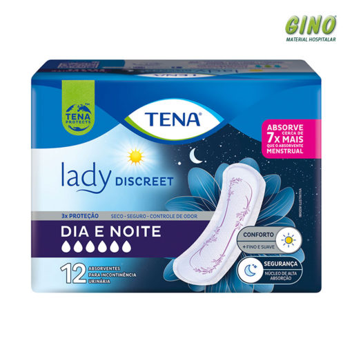 Absorvente Tena Lady Discreet Dia e Noite 12 Unidades