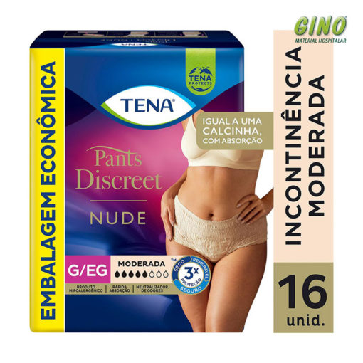 Tena Pants Discreet nude P/M ou G/EG 16 unidades