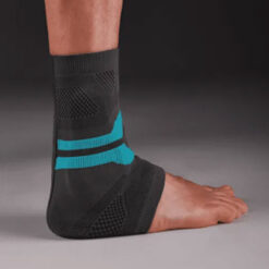 Protetor de Tornozelo Linha PRO Cinza com Azul Turquesa