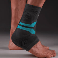 Protetor de Tornozelo Linha PRO Cinza com Azul Turquesa