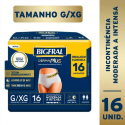 Bigfral Derma Plus Roupa Íntima Descartável G-XG 16 Unidades Pacote Econômico