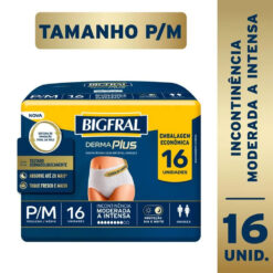 Bigfral Derma Plus Roupa Íntima Descartável P-M 16 Unidades Pacote Econômico